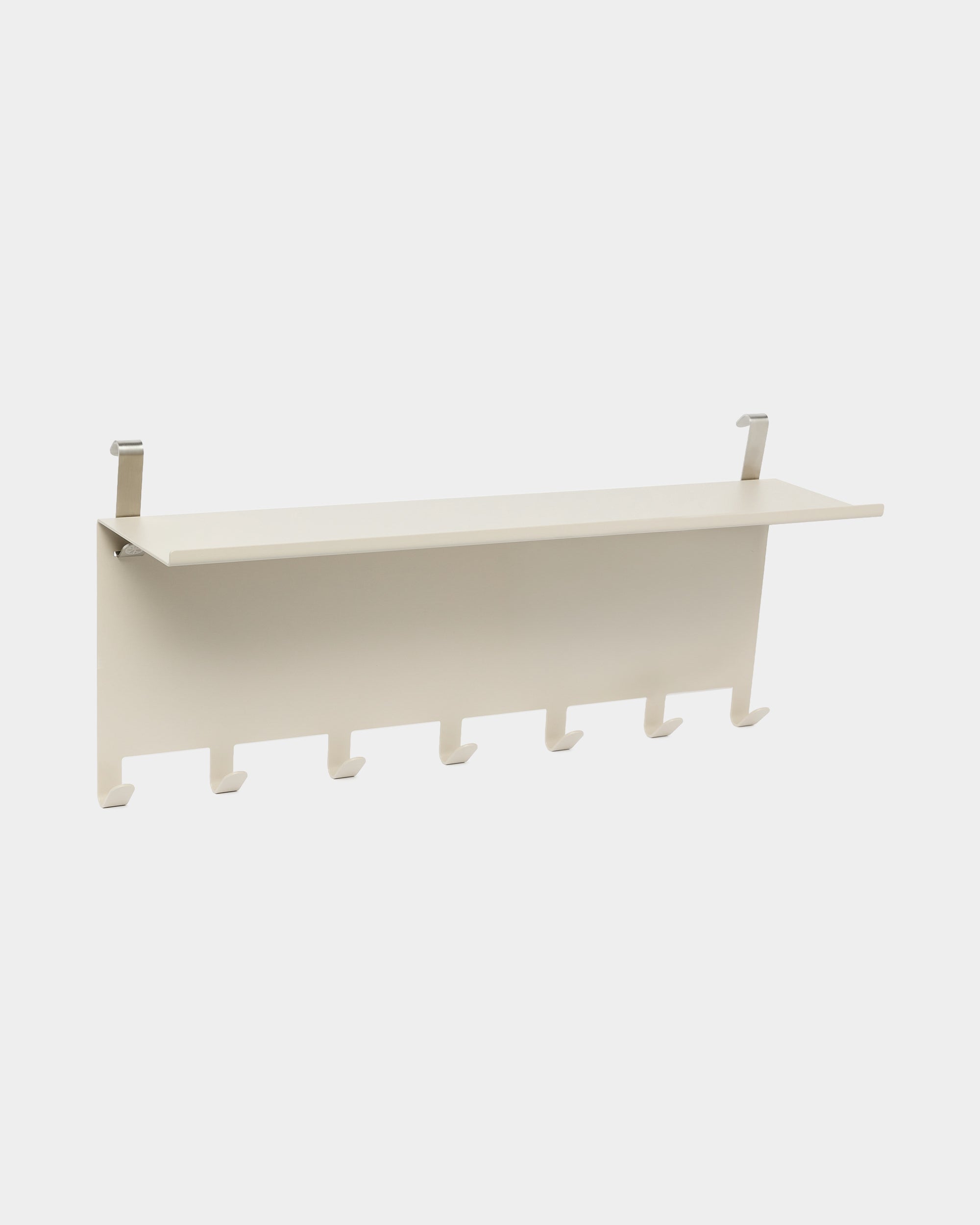 WoodUpp Nell kapstok BM1 in beige, in Scandinavische stijl, met vijf haken en twee beugels, 63,5 x 24 cm, ontworpen als aanvulling op Akupanel akoestische panelen.