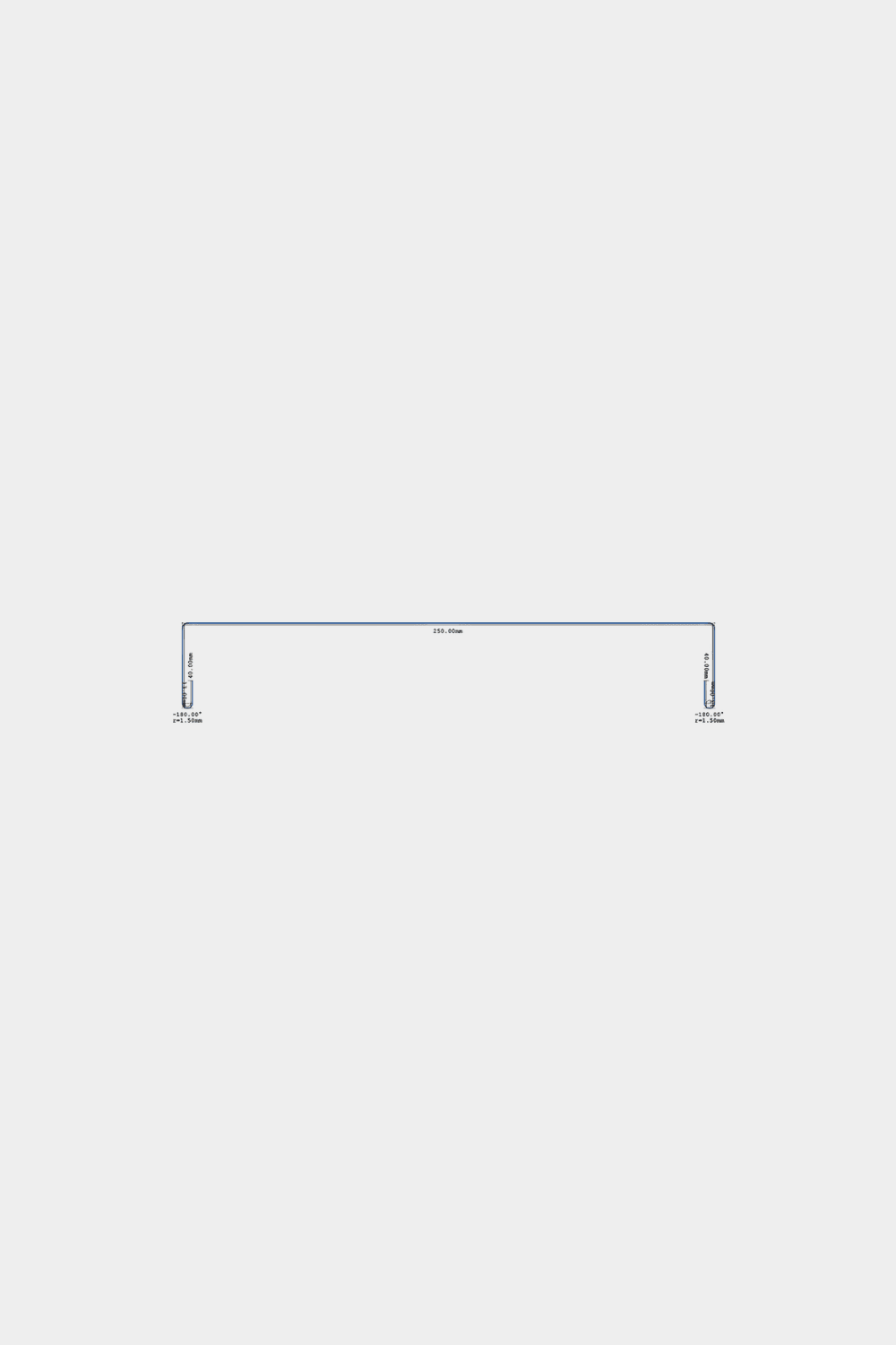 Een lijn van 240 cm met pijlen benadrukt de installatiebreedte van een WoodUpp Aluwood-gevelpaneel Level Wall Capping, met een breedte van 25 cm.