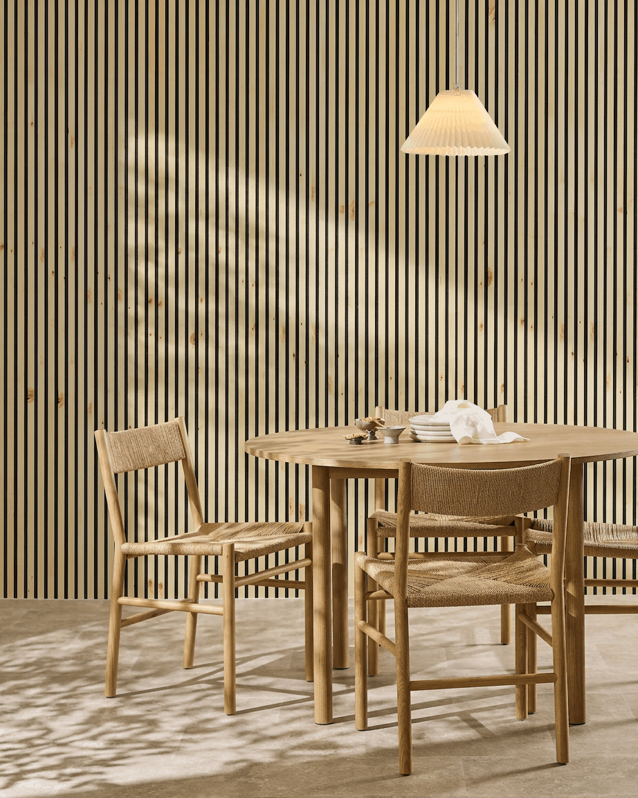 Akupanel | Acoustic Panel / Natural Wood, Alp, Black Felt, 300 x 60 cm 